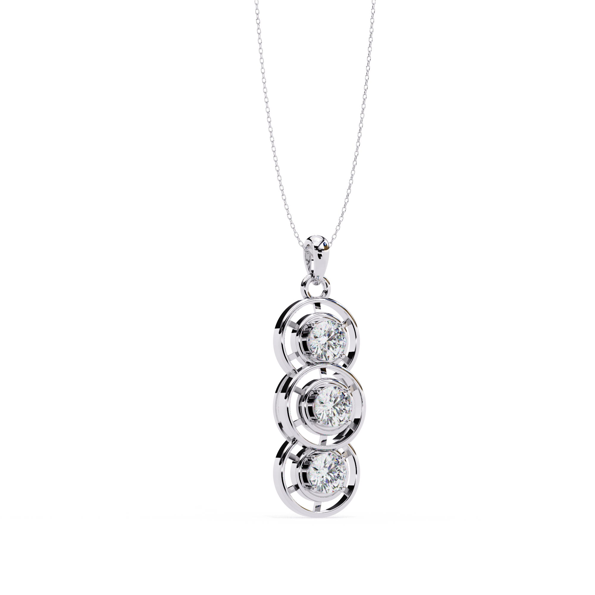 Solitairekart 1.24ct Natural Diamond Trinity Spark Pendant-H Color, VS1 Clarity